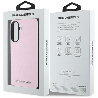 Θήκη για Samsung Galaxy A56 A566, Karl Lagerfeld, Saffiano Metal Logo, Ροζ