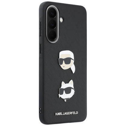 Θήκη για Samsung Galaxy A57 5G, Karl Lagerfeld, Grained Karl & Choupette's Heads Pins and Logo, Μαύρη