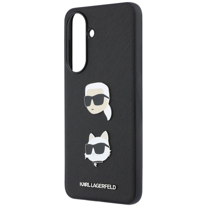 Θήκη για Samsung Galaxy A57 5G, Karl Lagerfeld, Grained Karl & Choupette's Heads Pins and Logo, Μαύρη