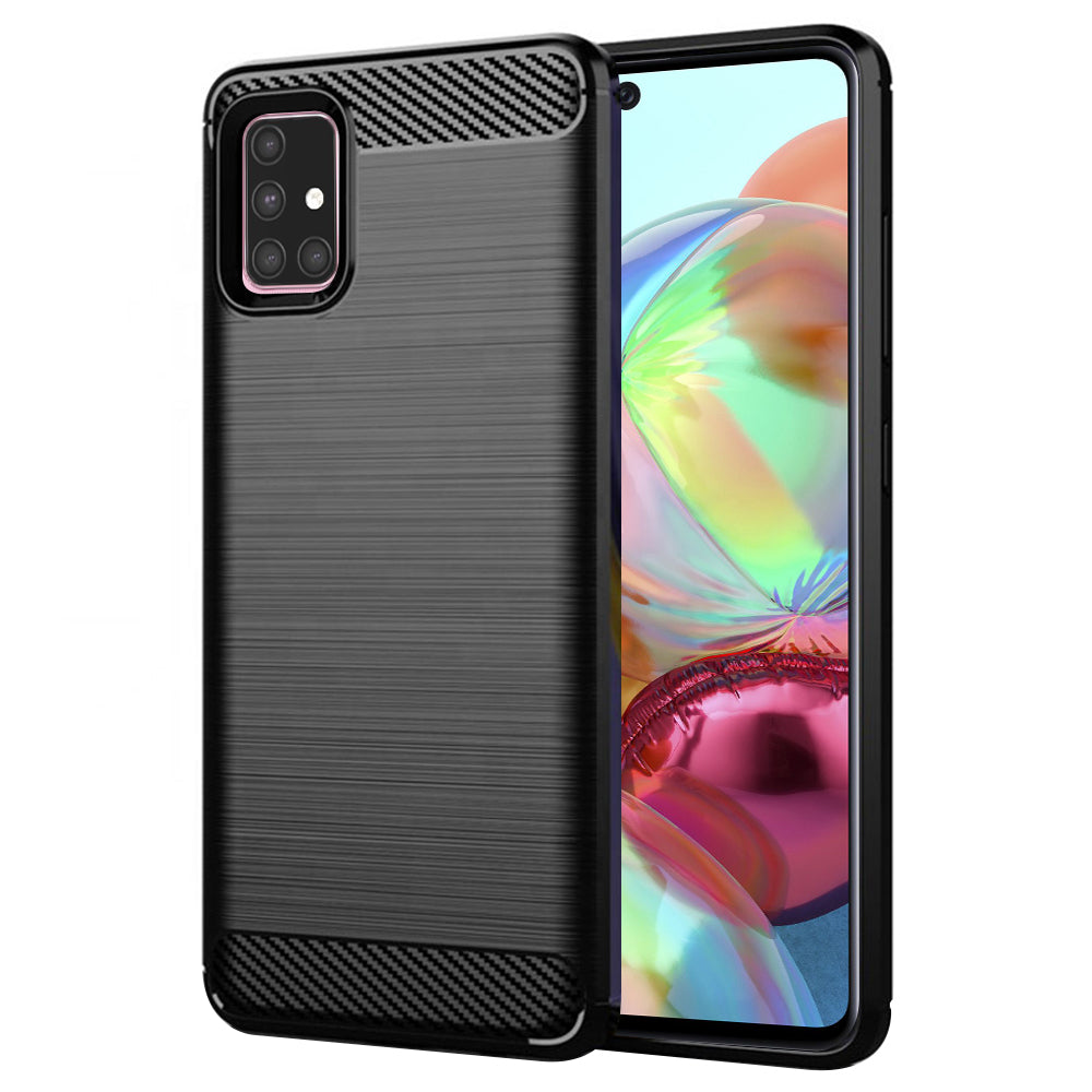 Case for Samsung Galaxy A71 A715, Techsuit, Carbon, Black