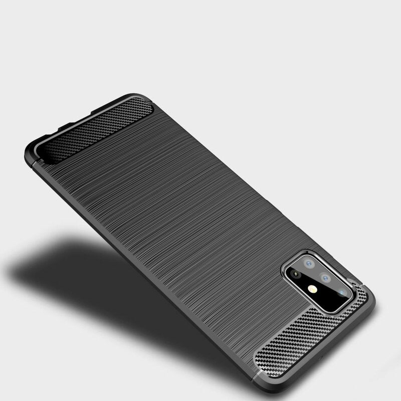 Case for Samsung Galaxy A71 A715, Techsuit, Carbon, Black