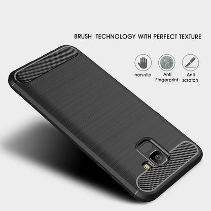 Θήκη για Samsung Galaxy J6 J600, Techsuit, Carbon, Μαύρο