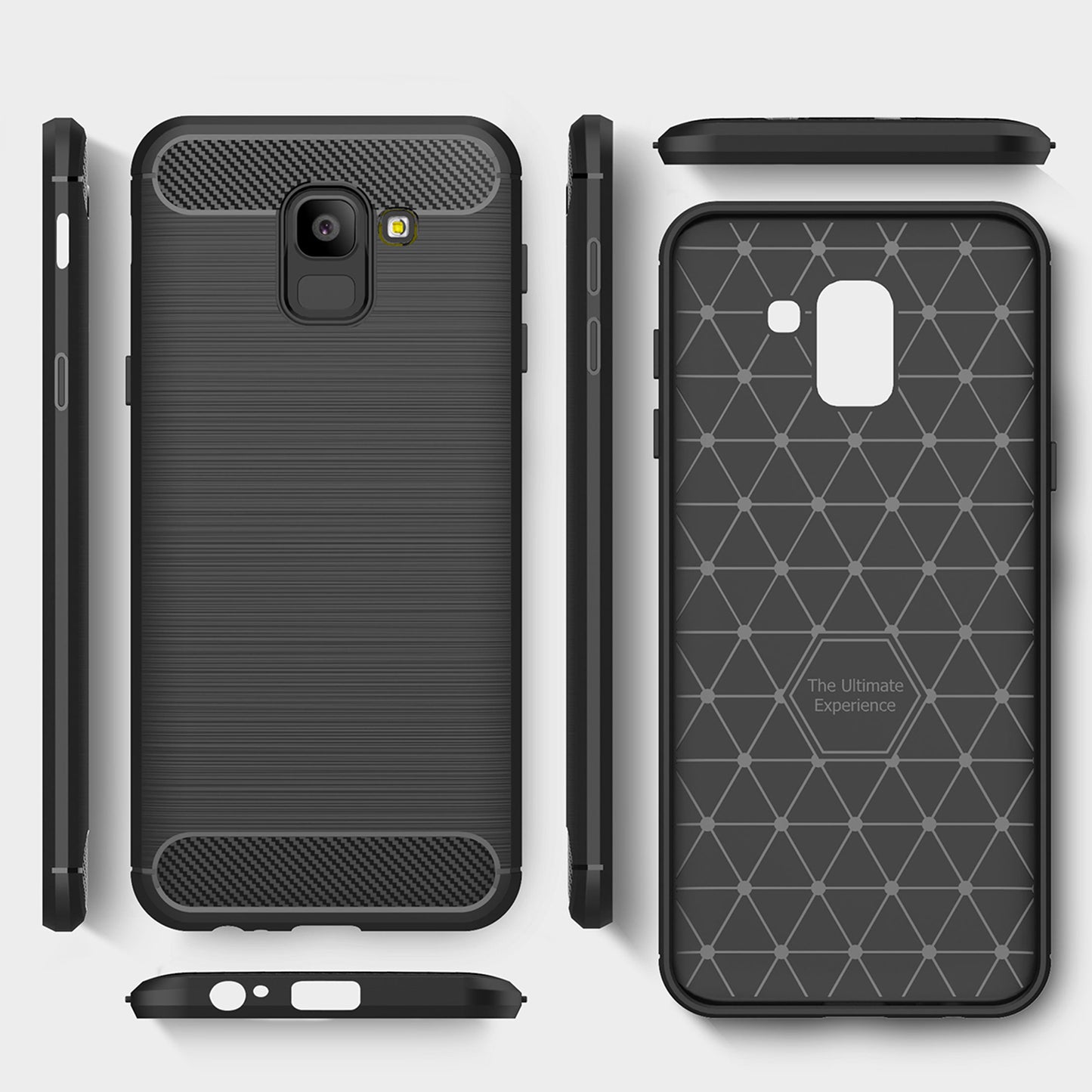 Θήκη για Samsung Galaxy J6 J600, Techsuit, Carbon, Μαύρο
