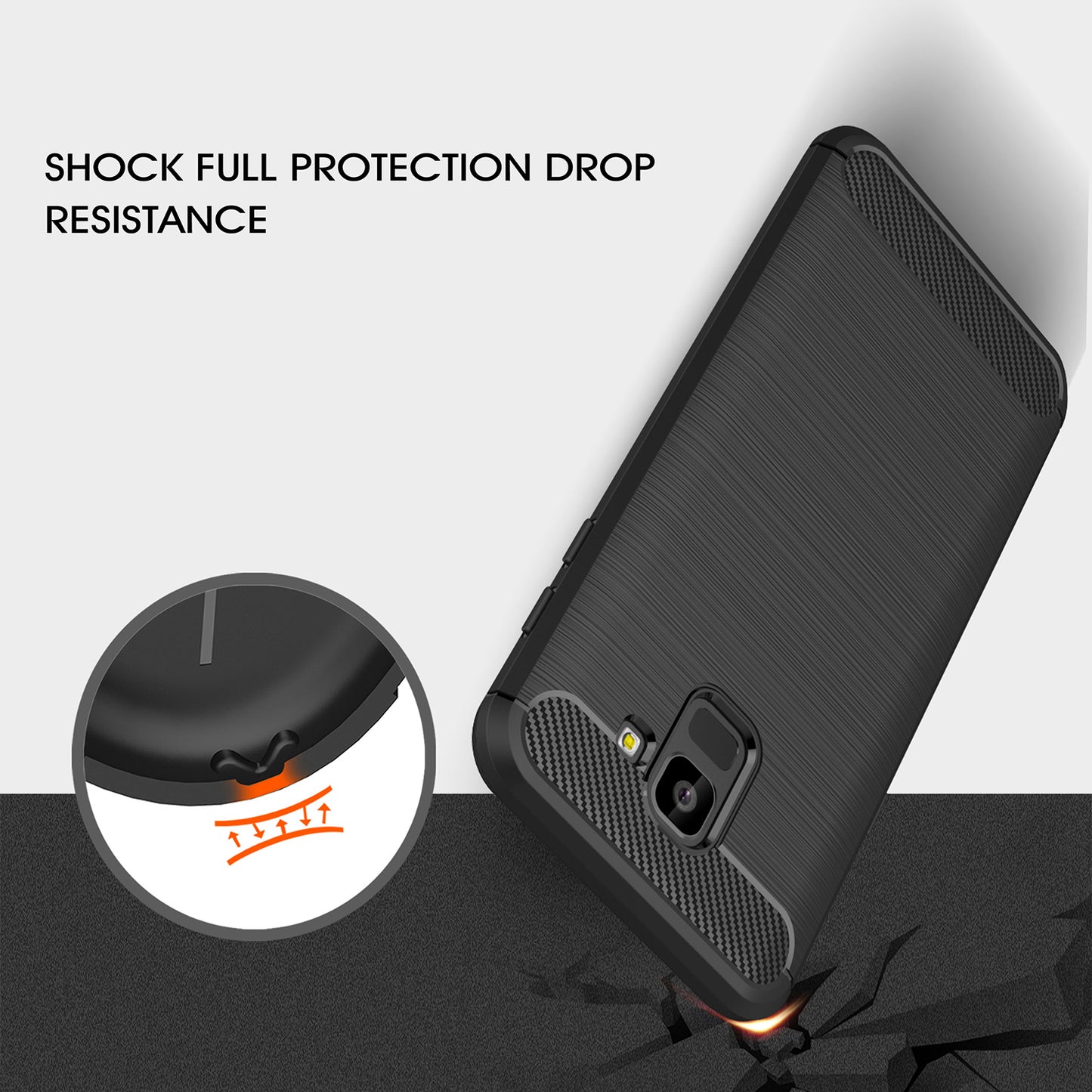 Θήκη για Samsung Galaxy J6 J600, Techsuit, Carbon, Μαύρο