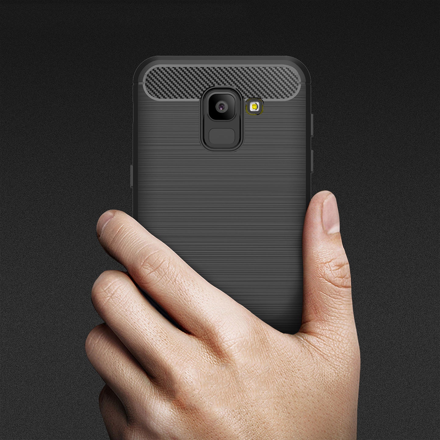Θήκη για Samsung Galaxy J6 J600, Techsuit, Carbon, Μαύρο