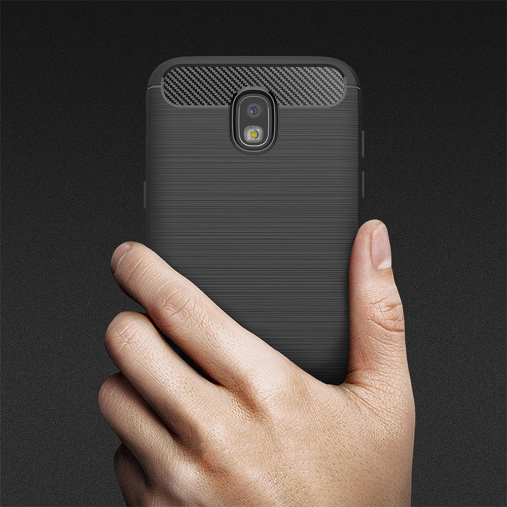 Θήκη για Samsung Galaxy J7 (2017) J730, Techsuit, Carbon, Μαύρο
