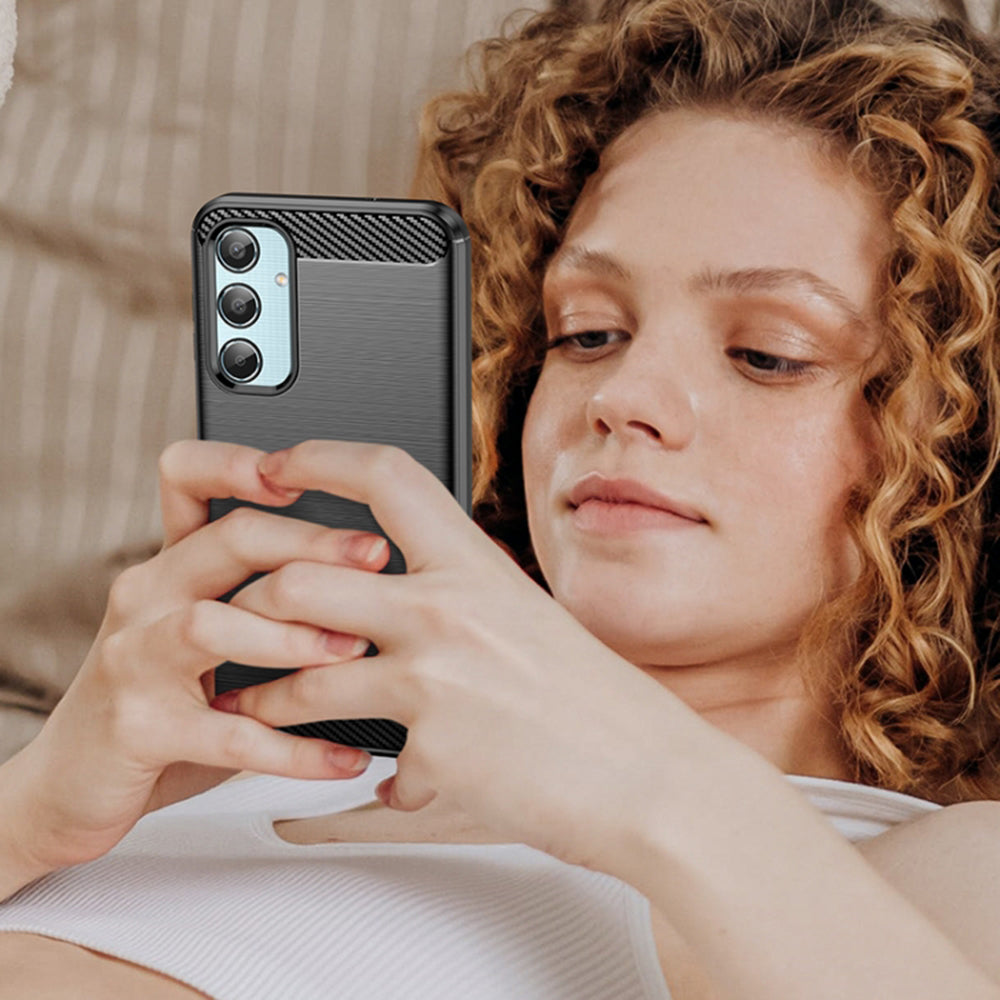 Θήκη για Samsung Galaxy M35, Techsuit, Carbon, Μαύρο