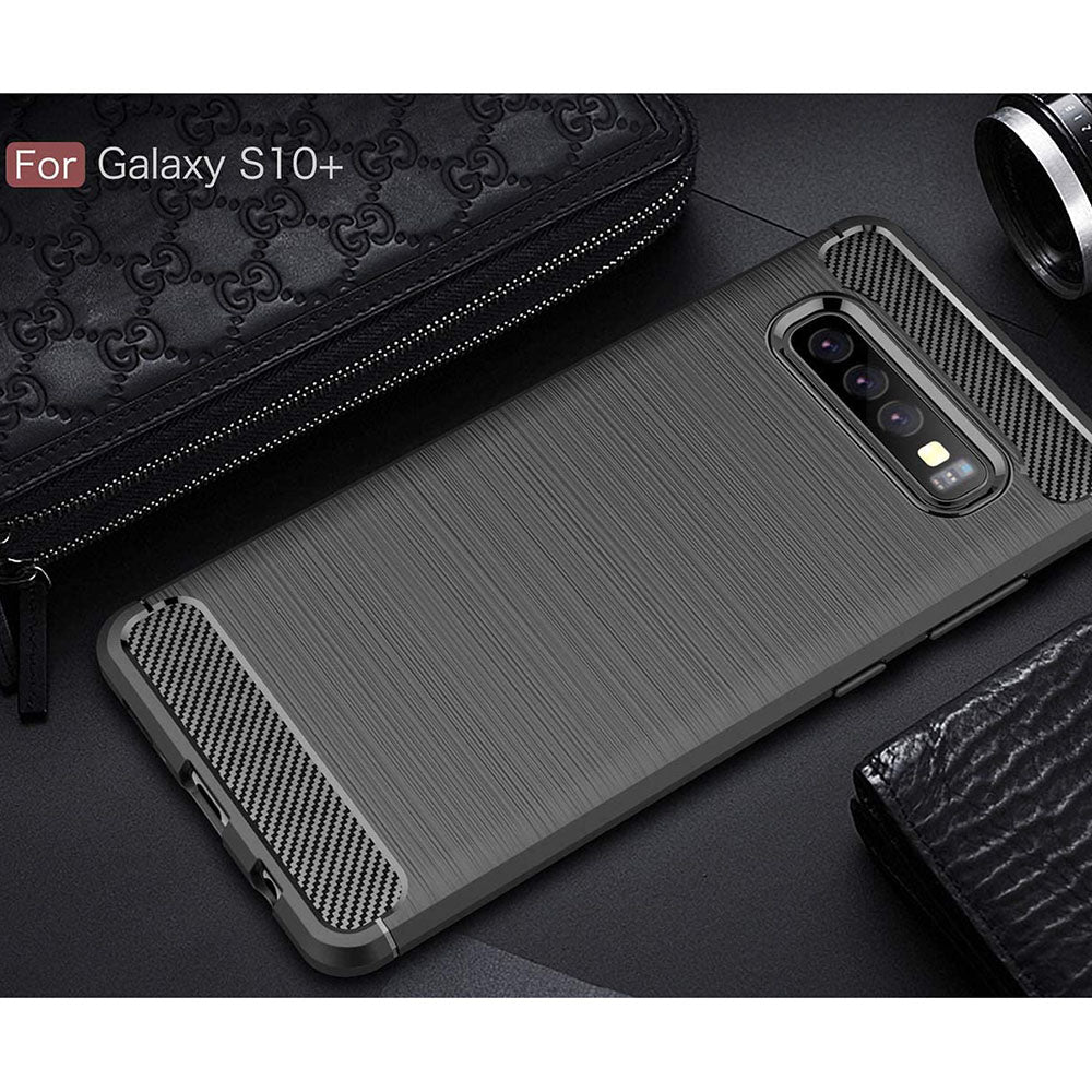 Θήκη για Samsung Galaxy S10+ G975, Techsuit, Carbon, Μαύρη