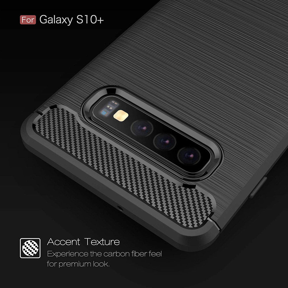 Θήκη για Samsung Galaxy S10+ G975, Techsuit, Carbon, Μαύρη