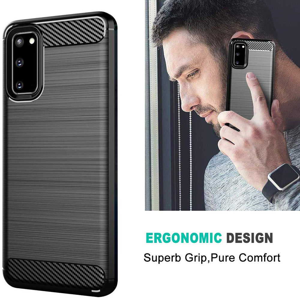 Case for Samsung Galaxy S20 5G G981 / S20 G980, Techsuit, Carbon, Black