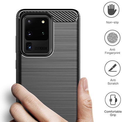 Θήκη για Samsung Galaxy S20 Ultra 5G G988 / S20 Ultra G988, Techsuit, Carbon, Μαύρη