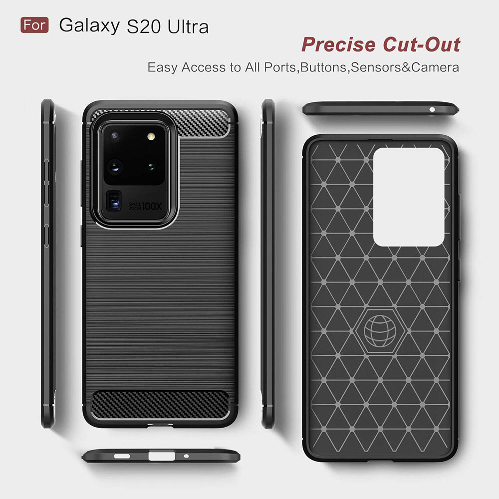 Θήκη για Samsung Galaxy S20 Ultra 5G G988 / S20 Ultra G988, Techsuit, Carbon, Μαύρη