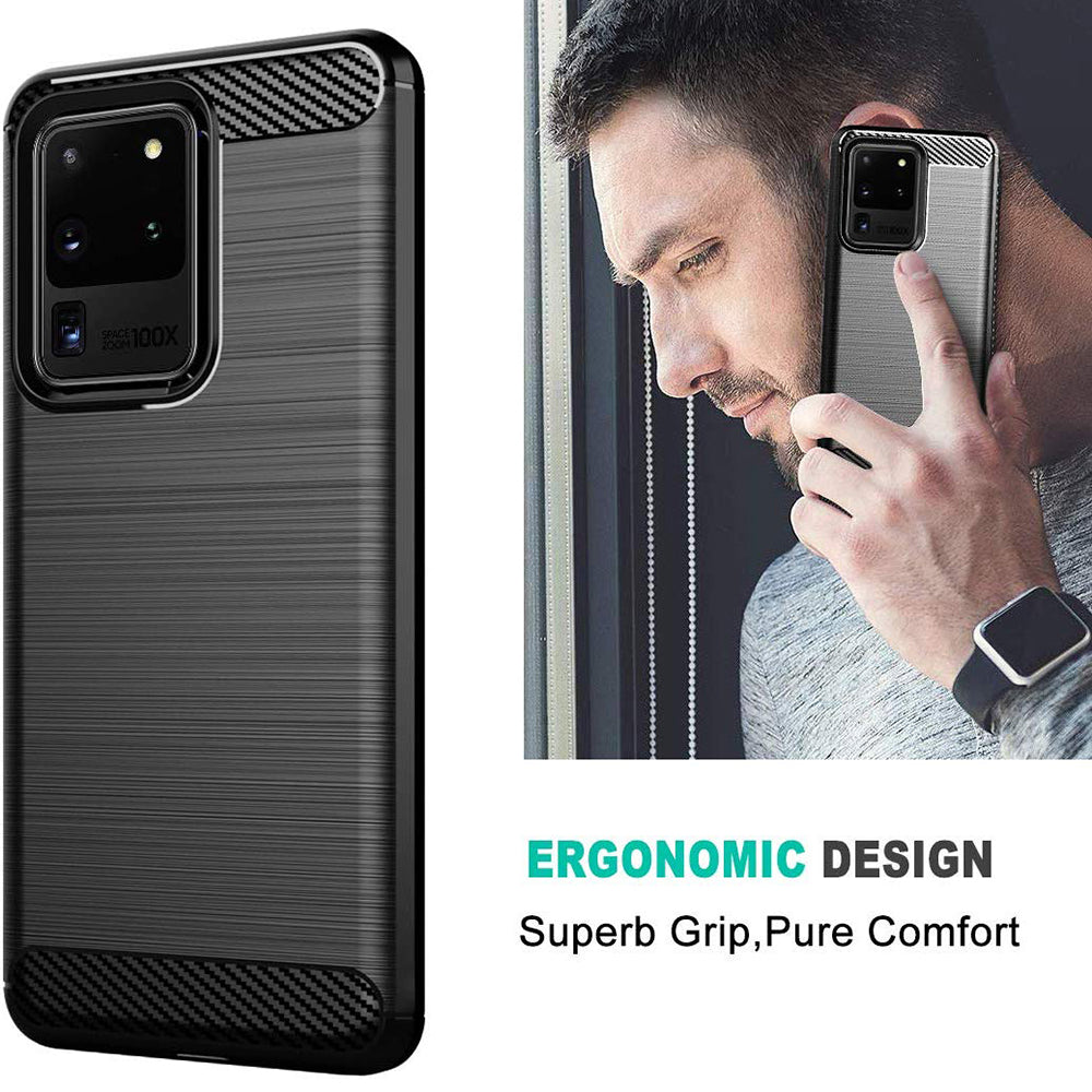 Θήκη για Samsung Galaxy S20 Ultra 5G G988 / S20 Ultra G988, Techsuit, Carbon, Μαύρη