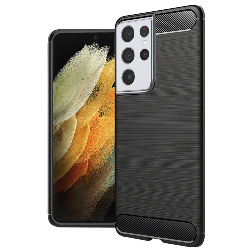 Θήκη για Samsung Galaxy S21 Ultra 5G G998, Techsuit, CarbonFiber, Μαύρη