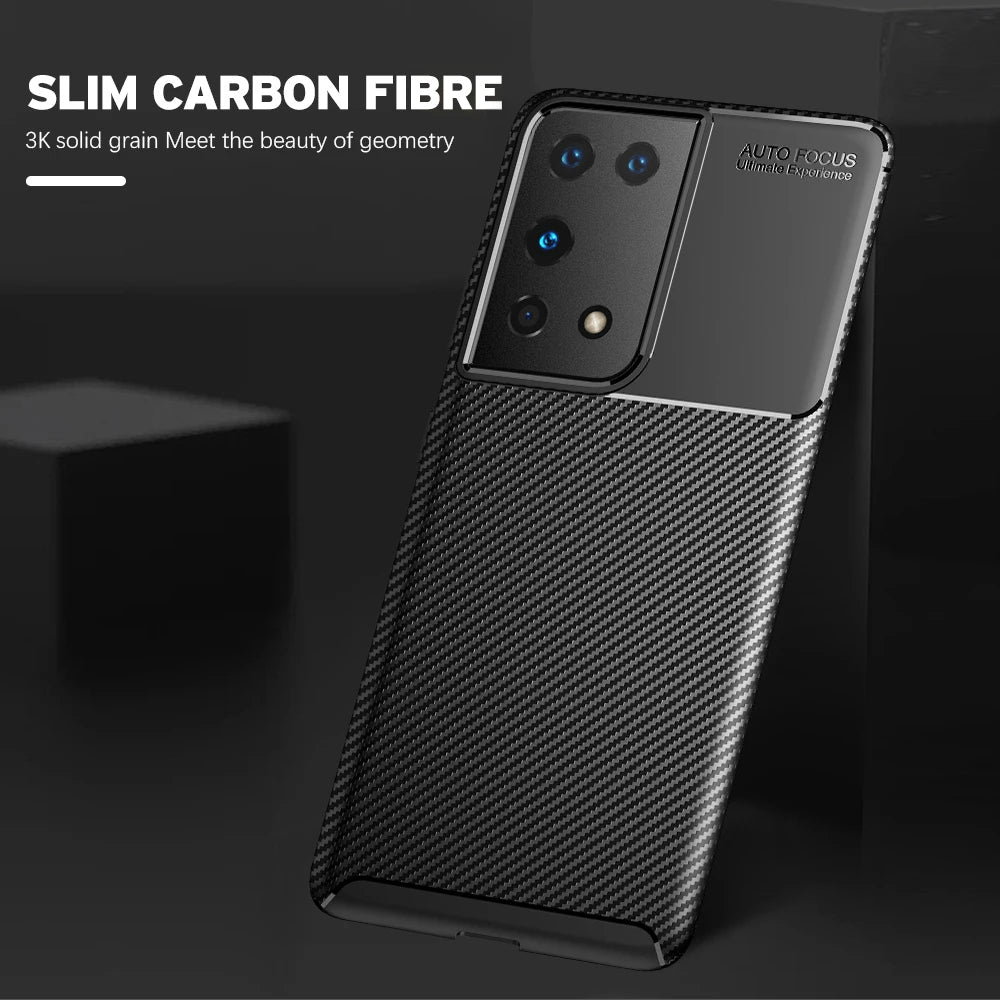 Θήκη για Samsung Galaxy S21 Ultra 5G G998, Techsuit, CarbonFiber, Μαύρη