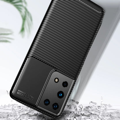 Θήκη για Samsung Galaxy S21 Ultra 5G G998, Techsuit, CarbonFiber, Μαύρη