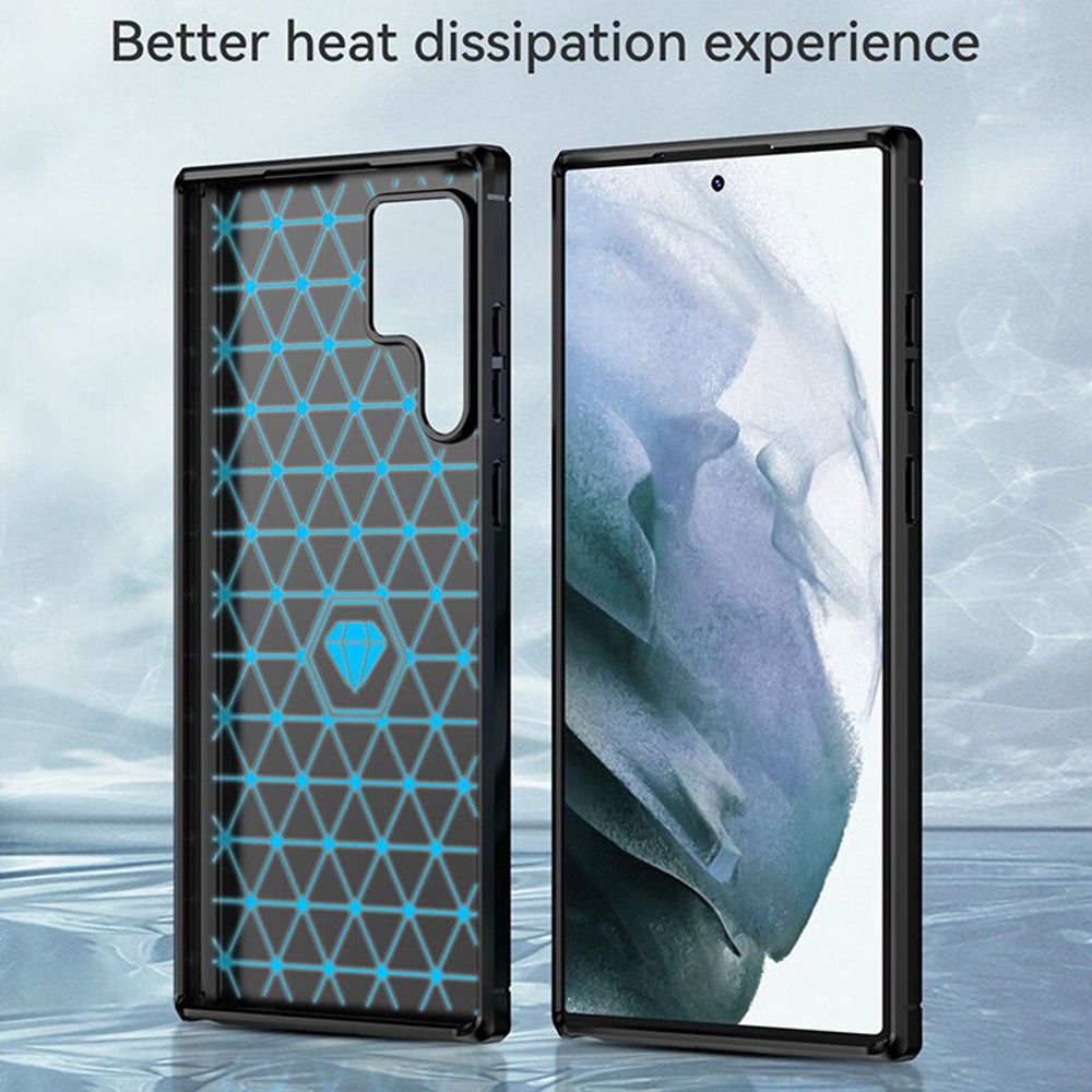 Case for Samsung Galaxy S22 Ultra 5G S908, Techsuit, Carbon, Black