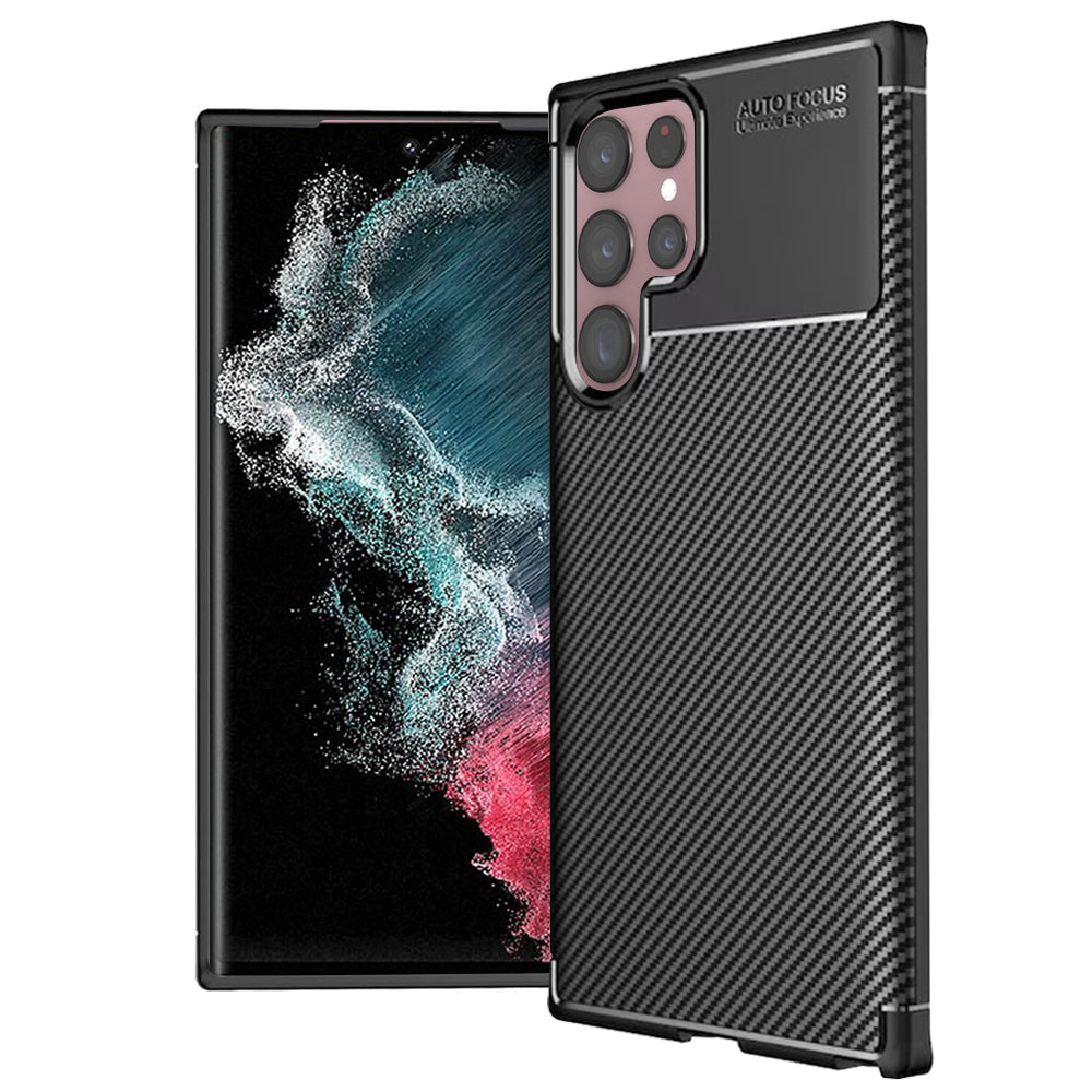 Θήκη για Samsung Galaxy S22 Ultra 5G S908, Techsuit, CarbonFiber, Μαύρη