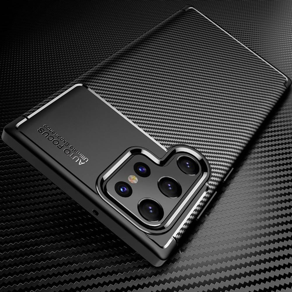 Θήκη για Samsung Galaxy S22 Ultra 5G S908, Techsuit, CarbonFiber, Μαύρη