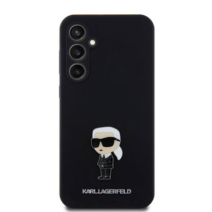 Θήκη για Samsung Galaxy S23 FE S711, Karl Lagerfeld, Silicone Ikonik Karl Metal, Μαύρη