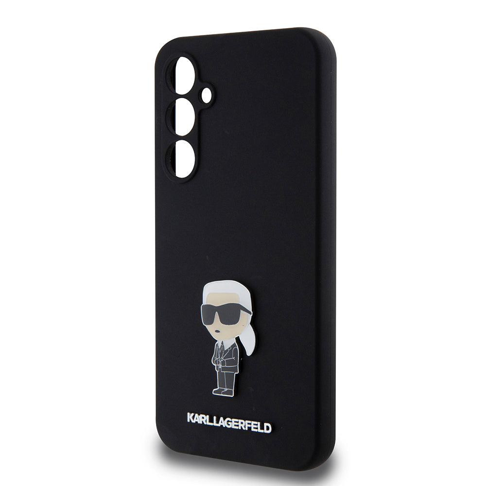 Θήκη για Samsung Galaxy S23 FE S711, Karl Lagerfeld, Silicone Ikonik Karl Metal, Μαύρη