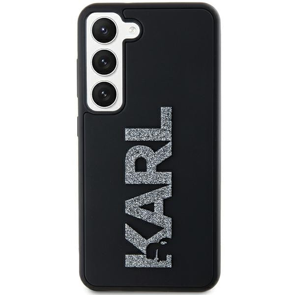 Case for Samsung Galaxy S23+ S916, Karl Lagerfeld, 3D Rubber Glitter Logo, Black