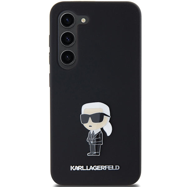 Θήκη για Samsung Galaxy S23+ S916, Karl Lagerfeld, Silicone Ikonik Karl Metal, Μαύρη