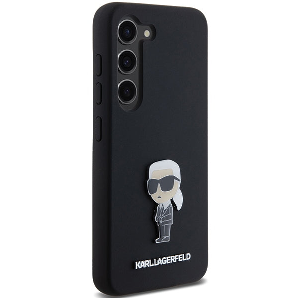 Θήκη για Samsung Galaxy S23+ S916, Karl Lagerfeld, Silicone Ikonik Karl Metal, Μαύρη