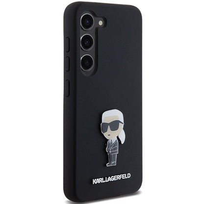 Θήκη για Samsung Galaxy S23+ S916, Karl Lagerfeld, Silicone Ikonik Karl Metal, Μαύρη