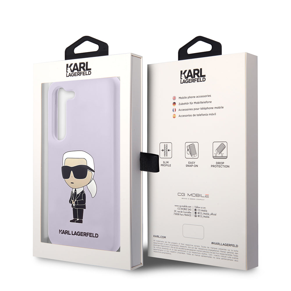 Θήκη για Samsung Galaxy S23+ S916, Karl Lagerfeld, Silicone Ikonik Karl, Μοβ