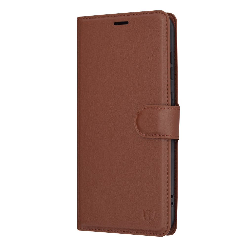 Θήκη για Samsung Galaxy S23+ S916, Techsuit, Δερμάτινο Φύλλο, Καφέ