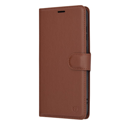 Θήκη για Samsung Galaxy S23+ S916, Techsuit, Δερμάτινο Φύλλο, Καφέ