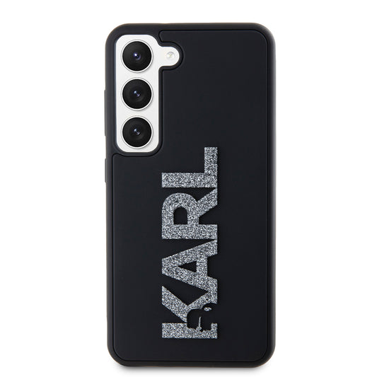 Θήκη για Samsung Galaxy S23 S911, Karl Lagerfeld, 3D Rubber Glitter Logo, Μαύρη