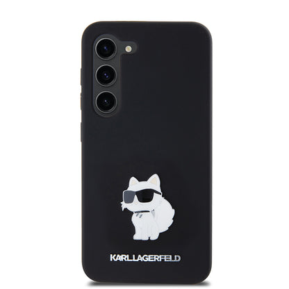 Θήκη για Samsung Galaxy S23 S911, Karl Lagerfeld, Silicone Choupette Metal, Μαύρη
