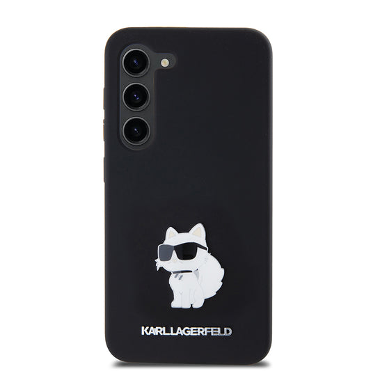 Θήκη για Samsung Galaxy S23 S911, Karl Lagerfeld, Silicone Choupette Metal, Μαύρη