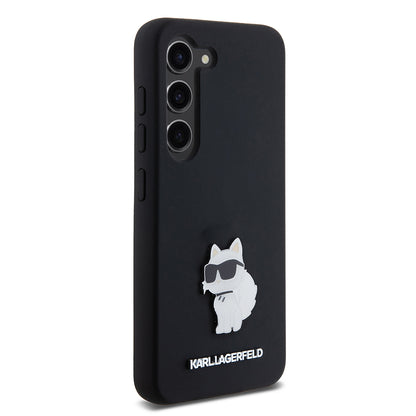 Θήκη για Samsung Galaxy S23 S911, Karl Lagerfeld, Silicone Choupette Metal, Μαύρη