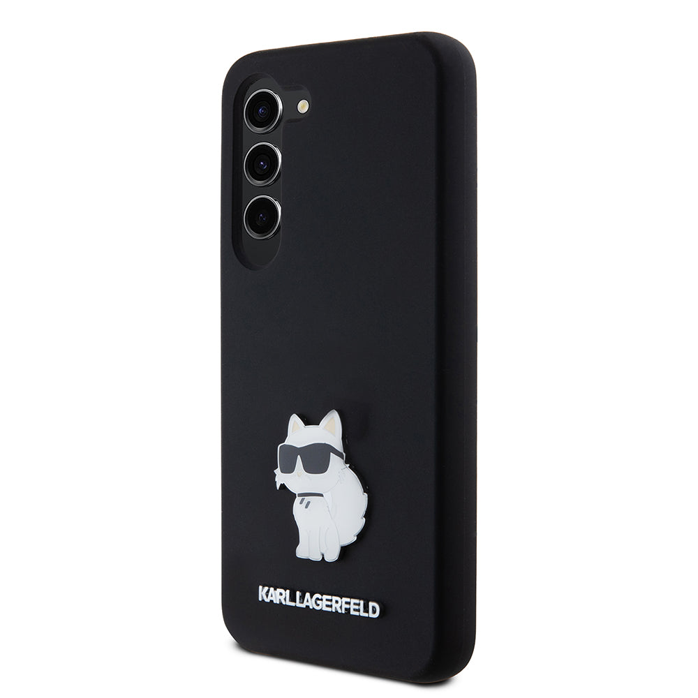 Θήκη για Samsung Galaxy S23 S911, Karl Lagerfeld, Silicone Choupette Metal, Μαύρη