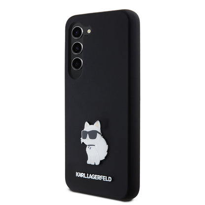 Θήκη για Samsung Galaxy S23 S911, Karl Lagerfeld, Silicone Choupette Metal, Μαύρη