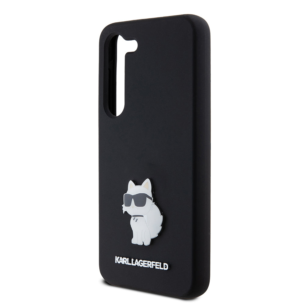 Θήκη για Samsung Galaxy S23 S911, Karl Lagerfeld, Silicone Choupette Metal, Μαύρη