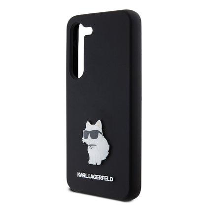 Θήκη για Samsung Galaxy S23 S911, Karl Lagerfeld, Silicone Choupette Metal, Μαύρη