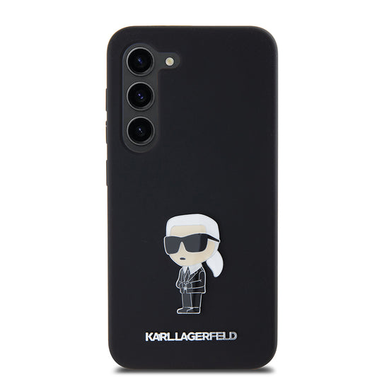 Θήκη για Samsung Galaxy S23 S911, Karl Lagerfeld, Silicone Ikonik Karl Metal, Μαύρη