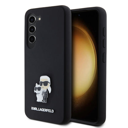 Θήκη για Samsung Galaxy S23 S911, Karl Lagerfeld, Silicone Karl & Choupette Metal, Μαύρη