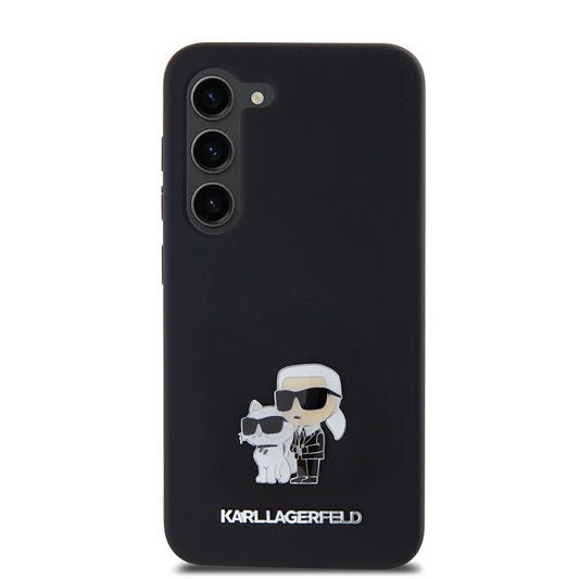 Θήκη για Samsung Galaxy S23 S911, Karl Lagerfeld, Silicone Karl & Choupette Metal, Μαύρη