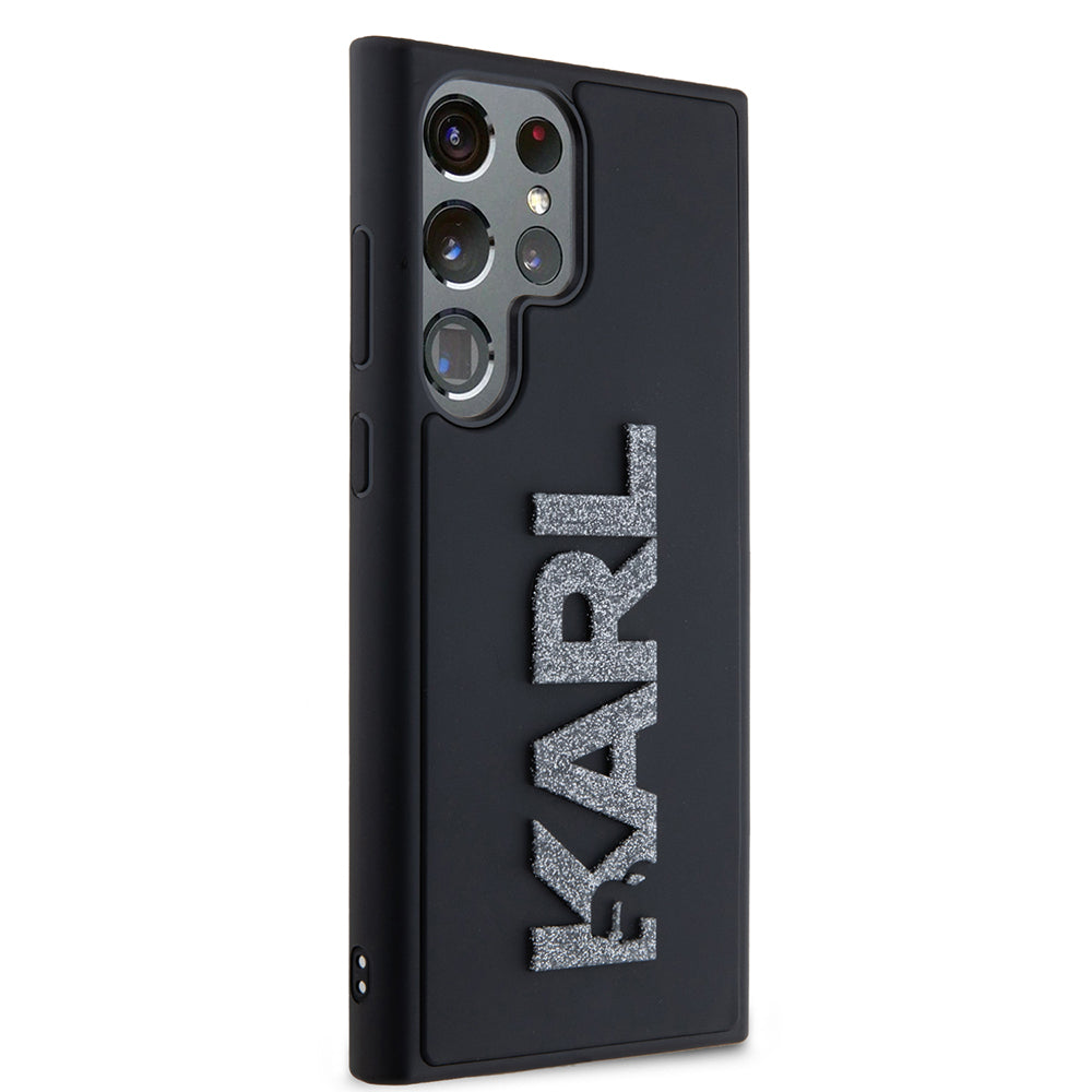 Θήκη για Samsung Galaxy S23 Ultra S918, Karl Lagerfeld, 3D Rubber Glitter Logo, Μαύρη