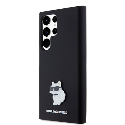 Θήκη για Samsung Galaxy S23 Ultra S918, Karl Lagerfeld, Silicone Choupette, Μαύρη