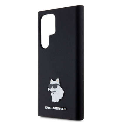 Θήκη για Samsung Galaxy S23 Ultra S918, Karl Lagerfeld, Silicone Choupette, Μαύρη