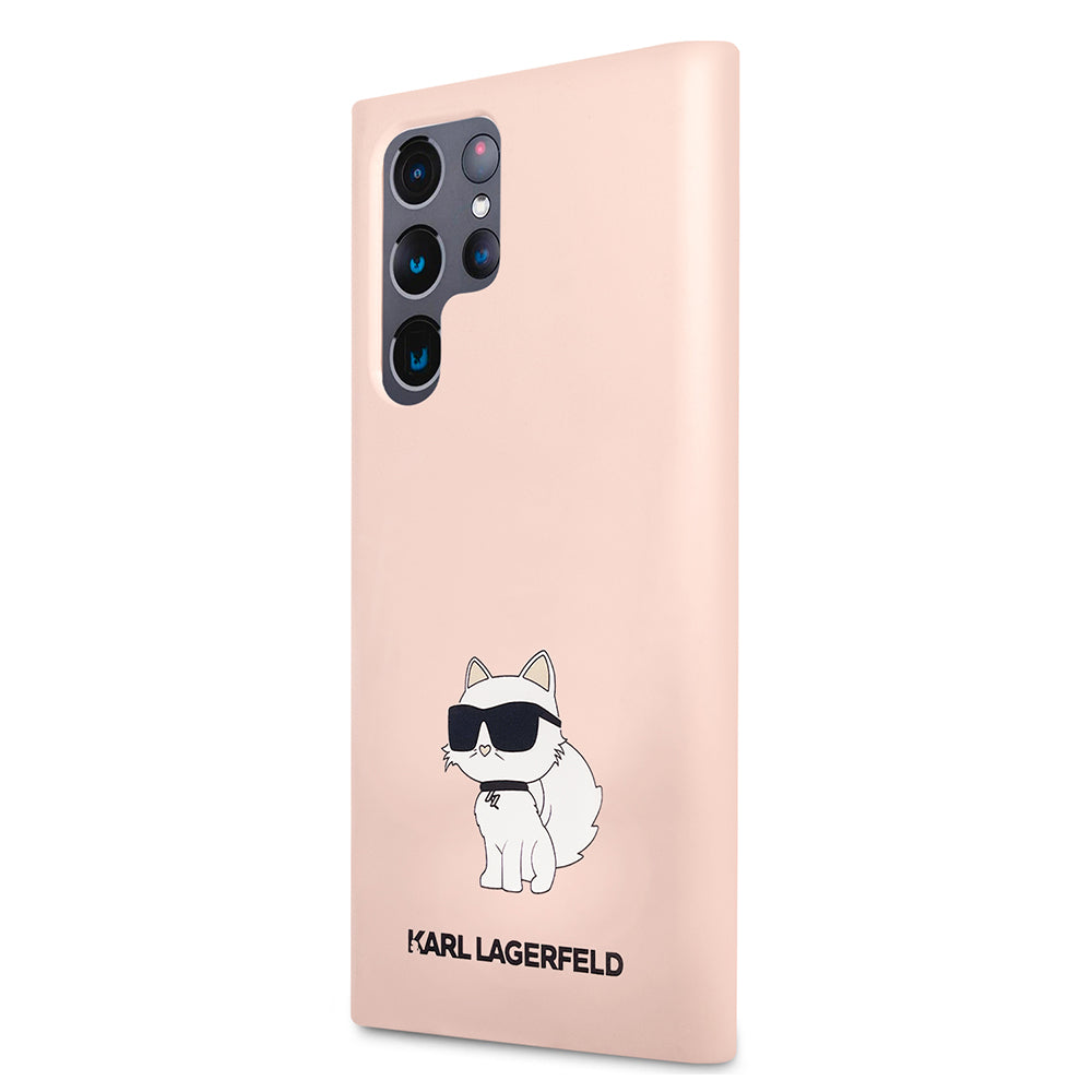 Θήκη για Samsung Galaxy S23 Ultra S918, Karl Lagerfeld, Silicone Choupette, Ροζ