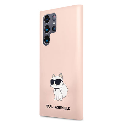 Θήκη για Samsung Galaxy S23 Ultra S918, Karl Lagerfeld, Silicone Choupette, Ροζ