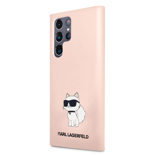 Θήκη για Samsung Galaxy S23 Ultra S918, Karl Lagerfeld, Silicone Choupette, Ροζ