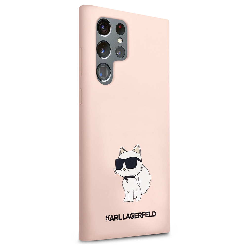 Θήκη για Samsung Galaxy S23 Ultra S918, Karl Lagerfeld, Silicone Choupette, Ροζ